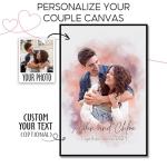 Personalized Watercolor Couple Portrait Canvas Art