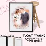 Personalized Watercolor Couple Portrait Canvas Art