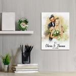 Personalized Watercolor Portrait Canvas for Couples