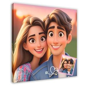 Personalized Cartoon Portrait Canvas Wall Art