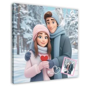 Personalized Cartoon Portrait Canvas Wall Art