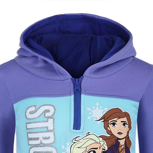 Disney Frozen Girls' Half Zip Hoodie - Purple