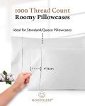 1000 TC White Egyptian Cotton Pillowcases Set of 2