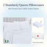 Queen Pillowcase Set - 400 Thread Count, Bright White