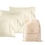 4 Ivory Egyptian Cotton Pillow Cases, 800 TC