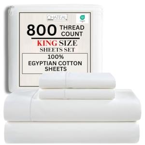Luxury 100% Egyptian Cotton King Sheet Set