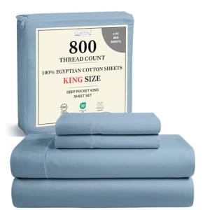 Soft 800 Thread Count Egyptian Cotton King Sheet Set