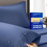 Luxury Deep Blue Egyptian Cotton King Pillowcases Set