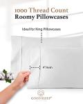1000 TC White King Pillowcases - Set of 2