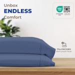 Luxury Deep Blue Egyptian Cotton King Pillowcases Set