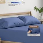 Luxury Deep Blue Egyptian Cotton King Pillowcases Set