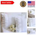White Egyptian Cotton Ruffled Pillow Shams (2-Pack)