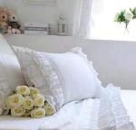 White Egyptian Cotton Ruffled Pillow Shams (2-Pack)