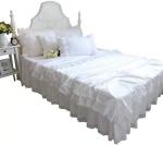 White Egyptian Cotton Ruffled Pillow Shams (2-Pack)