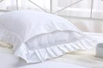 White Ruffle Edge Egyptian Cotton Pillow Shams Set
