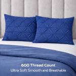 Egyptian Cotton Pillow Shams Set - Blue, 600 TC