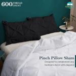 Queen Black Pinch Pleated Pillow Shams Set of 2