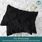 Black Pinch Pleated Egyptian Cotton King Pillow Shams