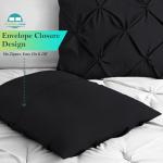 Queen Black Pinch Pleated Pillow Shams Set of 2