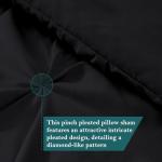 Black Pinch Pleated Egyptian Cotton King Pillow Shams