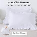 White Edge Ruffle Egyptian Cotton Pillow Shams Set