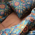 Anthro Blue Damask Egyptian Cotton Duvet & Sham Set