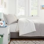 Striped Egyptian Cotton Comforter & Sheets Set, Gray