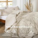 Beige Tufted Boho King Comforter Set - 3 Pieces