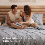 Queen Grey Comforter Set - 7 Piece Bed in a Bag