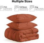 Burnt Orange Queen Comforter Set - Soft Boho Style