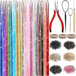 18-Color Hair Tinsel Kit for Fun Festivals