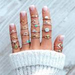 Boho Stackable Rings Set for Teens and Women