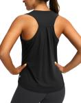 Black Sleeveless Athletic Tank for Women