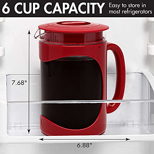 Deluxe Cold Brew Coffee Maker - 6 Cup, Red