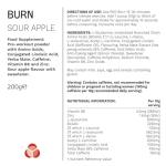 PhD Burn Pre Workout Powder, Sour Apple, 20 Servings