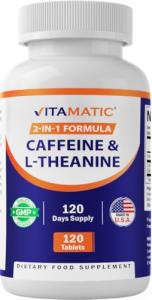 Vitamatic L-Theanine & Caffeine Focus Supplement 120 Tablets