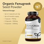 Organic Fenugreek Capsules - 240 Count, 2250mg