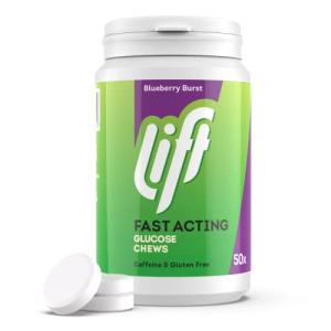 Lift Fast Blueberry Energy Chewable Tablets, 6 Pack