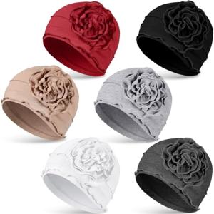 6 Pack Cotton Chemo Turbans for Women