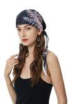 ZLYC Pre-Tied Chemo Headscarf - Pink Black Leaves