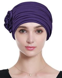 Silky Purple Chemo Scarves for Alopecia