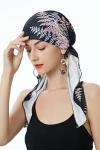 ZLYC Pre-Tied Chemo Headscarf - Pink Black Leaves