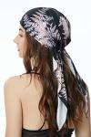 ZLYC Pre-Tied Chemo Headscarf - Pink Black Leaves