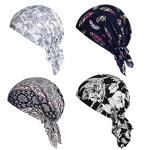 4-Pack Pre-Tied Chemo Head Scarves and Beanies
