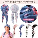 4 Pack Floral Chemo Head Scarves for Women