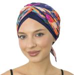 Navy Floral Scarf for Chemo Patients and Hair Loss