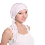 XIAOBLESS Pre-Tied White Cancer Head Scarf