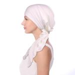 XIAOBLESS Pre-Tied White Cancer Head Scarf