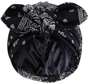 Satin Lined Chemo Beanie for Women - Black