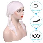XIAOBLESS Pre-Tied White Cancer Head Scarf